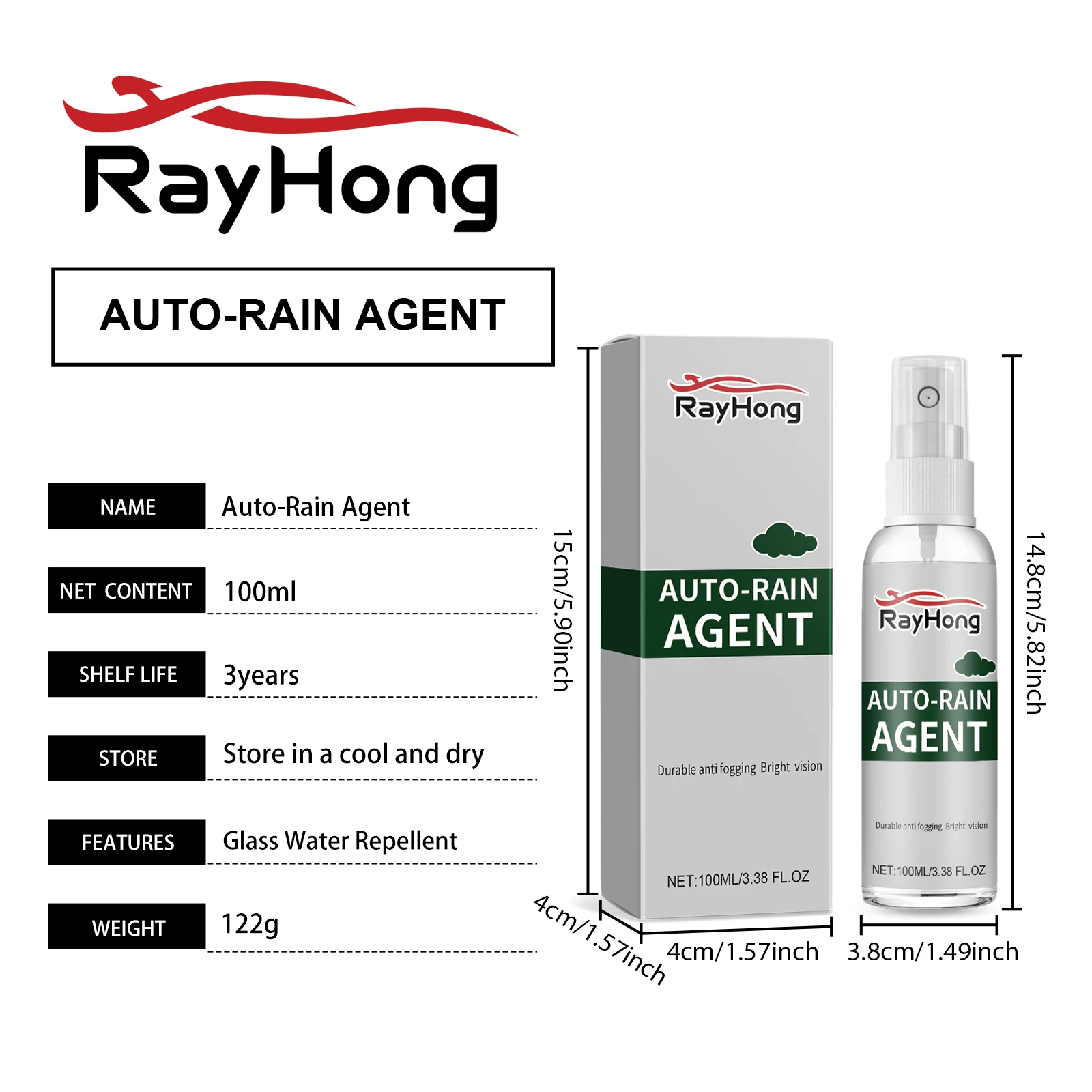 Car Glass Anti Fog Spray, Defogger,Waterproof No Fog Glasses Spray Windshield Glass Spray Cleaner Truck Glasses SUV, Screens ﻿