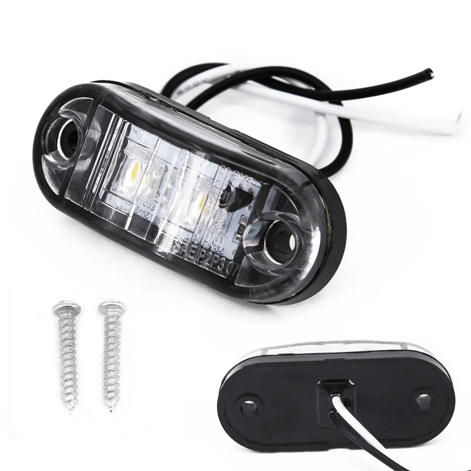 LED Clearance Trailer Caravan Side Marker Lights Tail Set Waterproof Plastic 2pcs