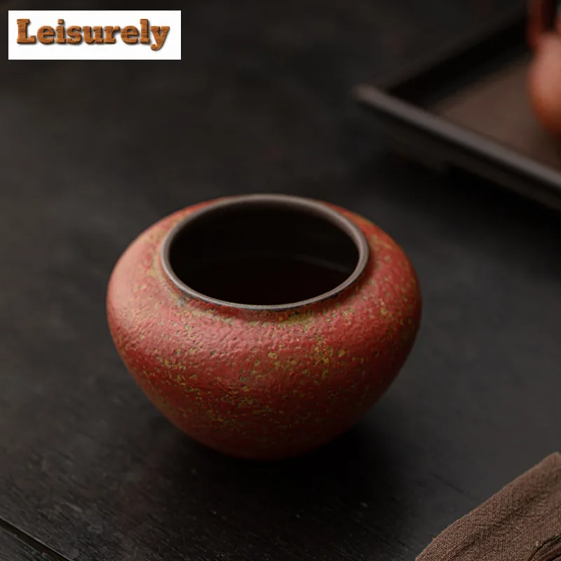 Kiln Fambe Old Rock Clay Mountain Red Jianshui Tea Washing Basin Household Chaxi Tableware Supplies Decoration Teacups Teapots
