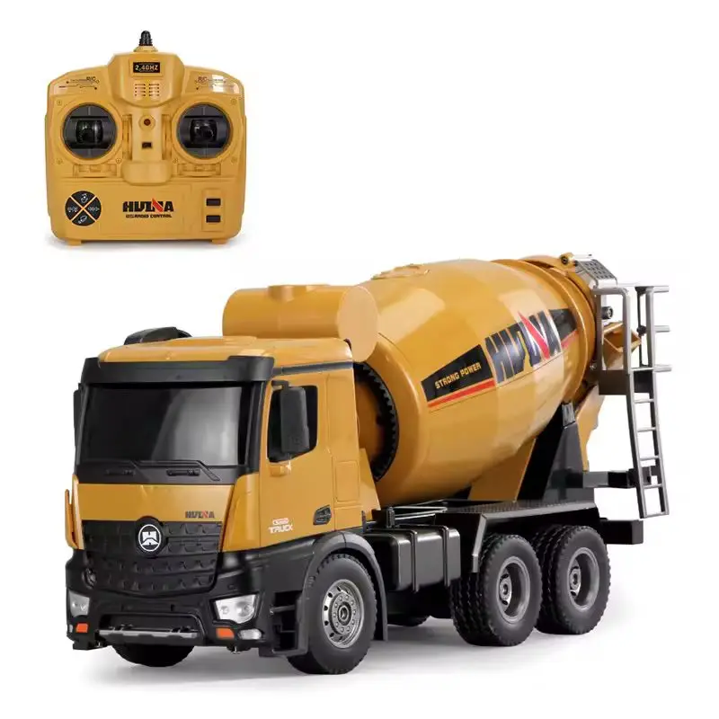 Huina 1/14 1574 Rc Concrete Mixer Truck Remote Control Concrete Rc Cars Toys 2.4ghz Light Sound Outdoor Toys Boys Gift Rc Model 2
