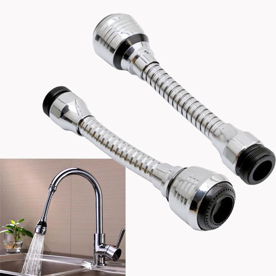  Pipe Sink Mixer Chromed Sprayer 360 Degree Aerator Swivel Tap Faucet Nozzle 