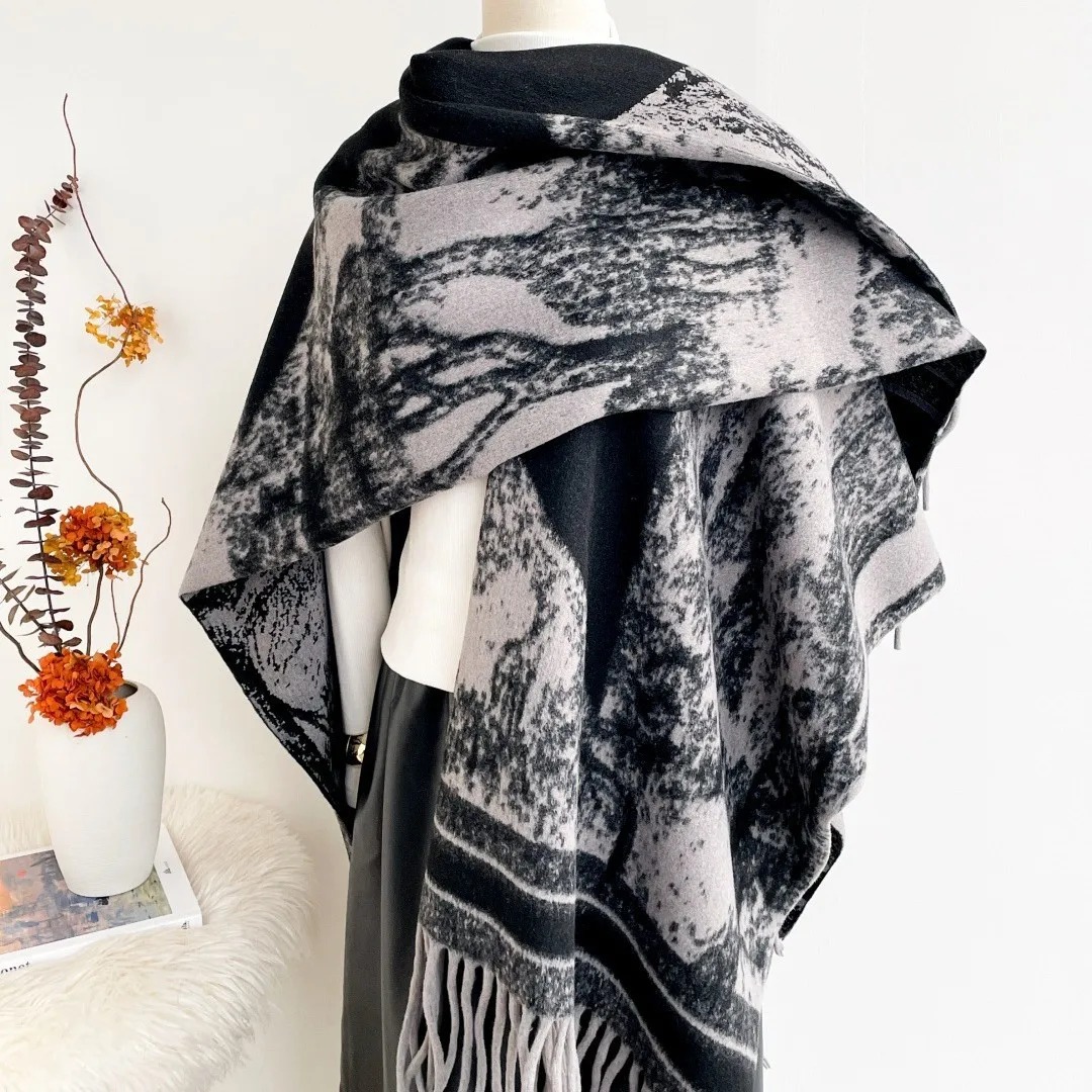 Luxury Winter Shawl Women Cashmere Scarf Warm Tassels Pashmina Brand Female Shawls Wraps Thick Soft Bufanda Poncho Scarves - Image 3