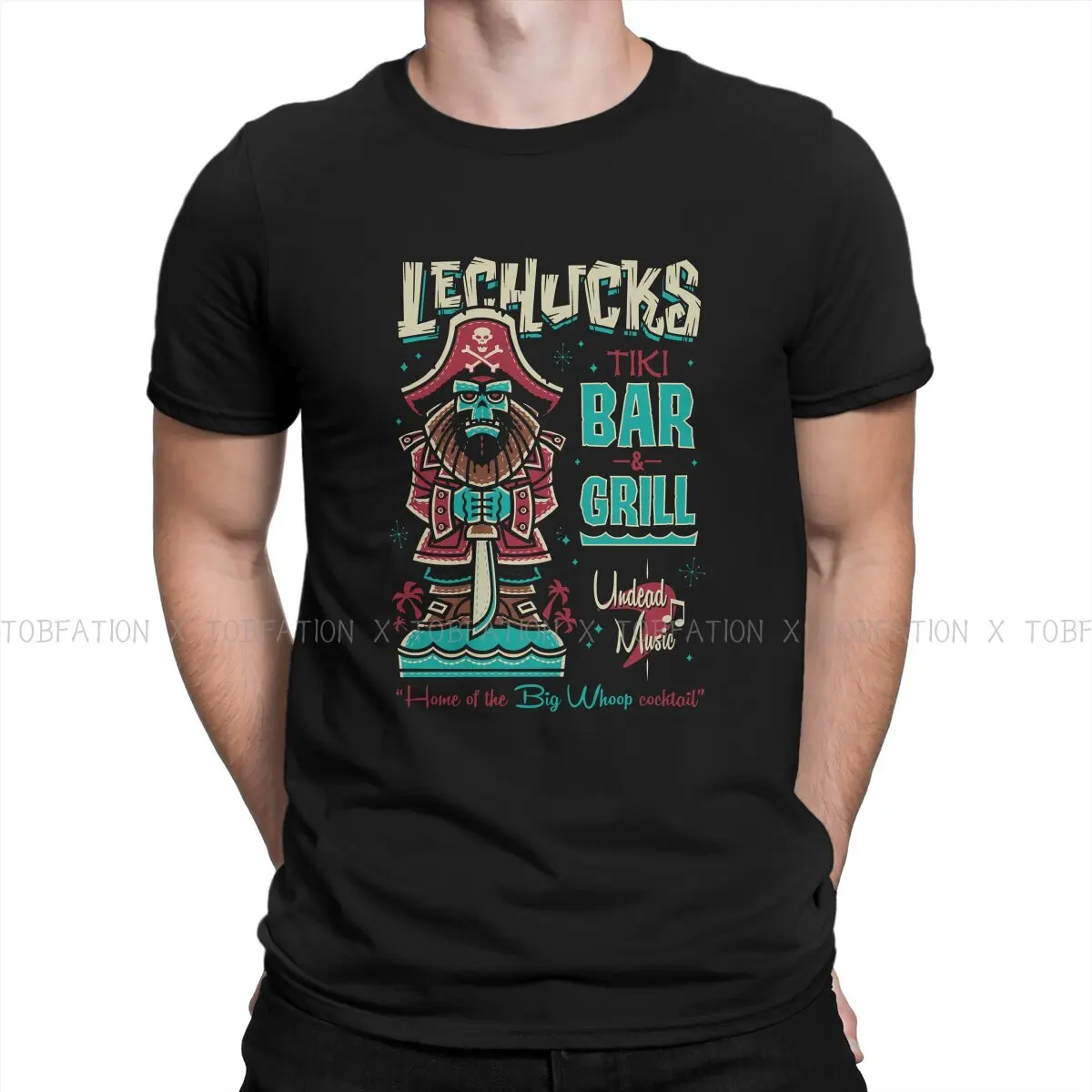 Tiki Bar TShirt For Men Monkey Island Game LeChuck Elaine Guybrush