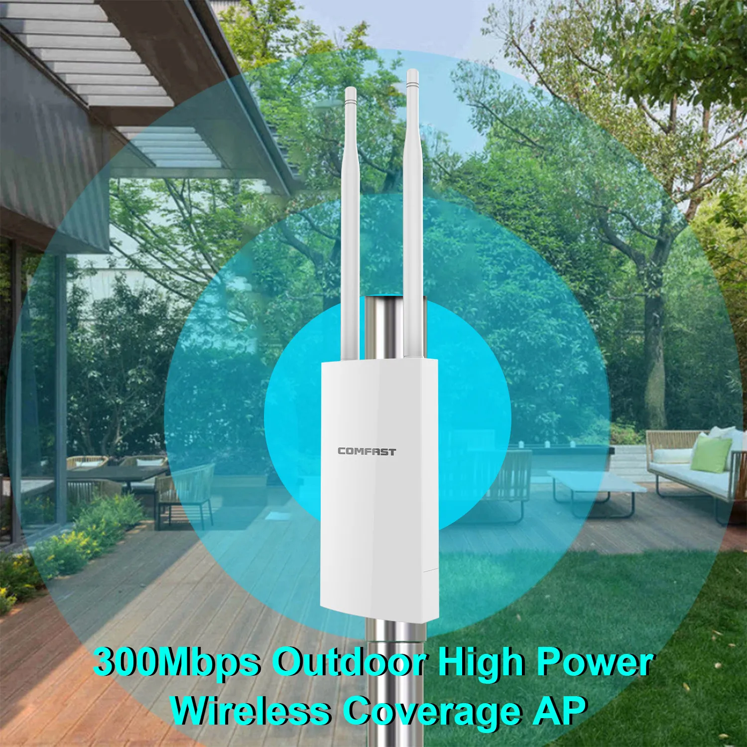 Point Accès WiFi Extérieur Borne Wifi étanche Ip66 Point D'Accès WiFi Extérieur WONLINK - AC1200 Mbps - IP66 - 2 Ports Gigabit - Pour Jardin, Terrasse, Grand Espace Wifi Longue Portée Extérieur