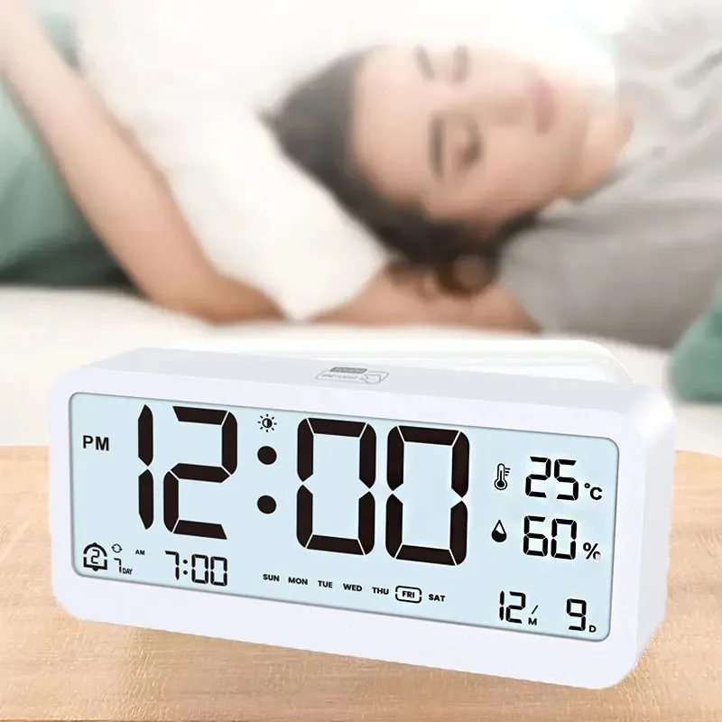 

LED Digital Alarm Clock Electronic Digital Alarm Screen Desktop Table Clocks for Home Office Backlight Snooze Calendar Clocks