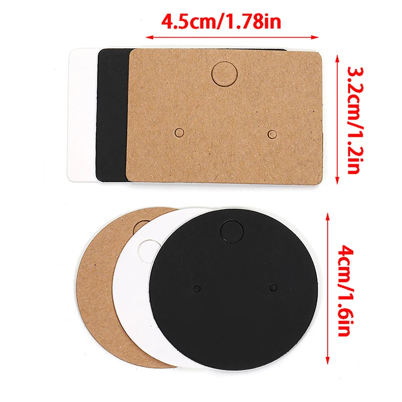 100pcs Round Cardboard Earring Display Cards Blank Kraft Paper Jewelry Hanging Tags For Earring Ear Studs Selling Packaging