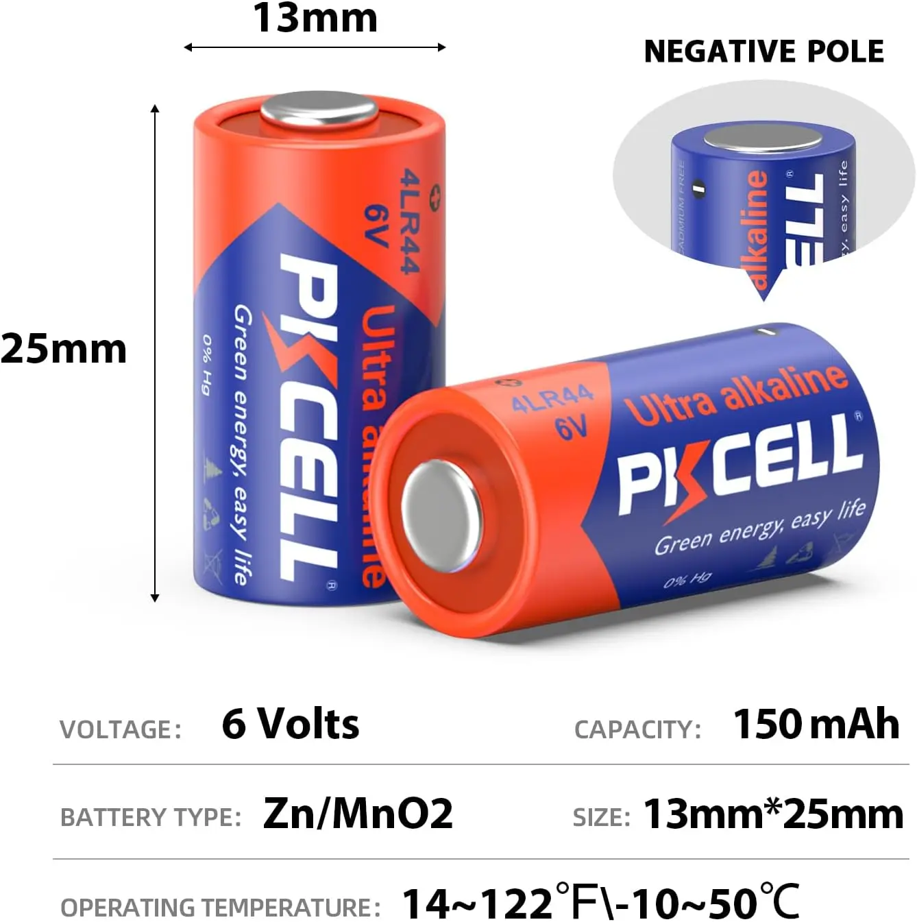 PKCELL 6v Dry Alkaline Batteries 4LR44 4A76 A544V 4034PX PX28A L1325 4AG13 544 20pcs