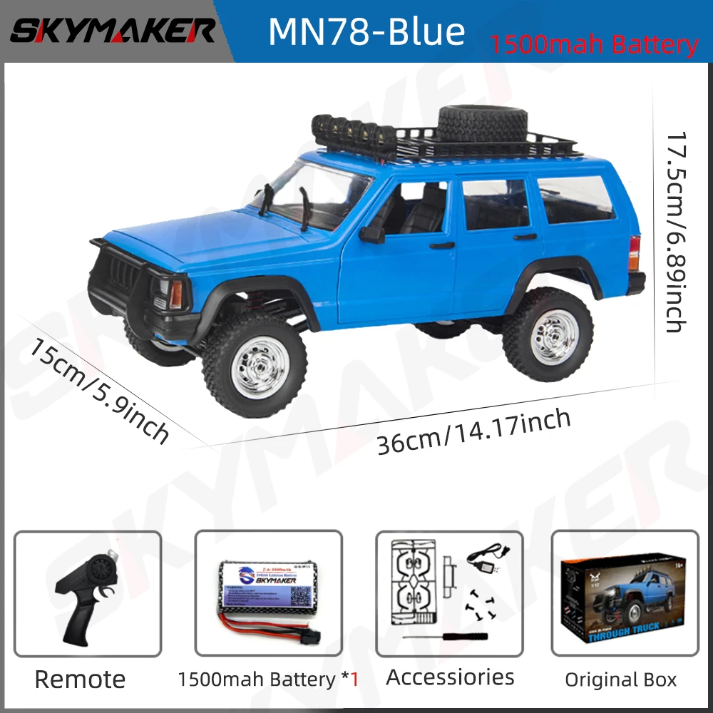 【メタルパーツ付】MN78 1/12 ジープ RC MN78 1:12 Full Scale MN Model RTR Version RC Car 2.4G 4WD
