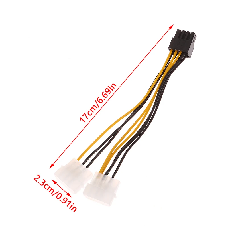 

1Pc 17cm 8Pin To Dual 4Pin Video Card Power Cord Y Shape 8 Pin PCI Express To Dual 4 Pin Molex Graphics Card Power Cable Adapter