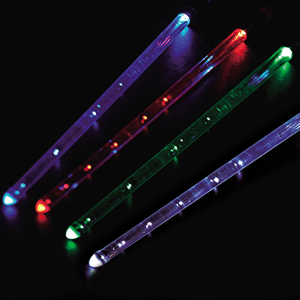 LED Light Up Drumsticks 15 Color Changing Glow In The Dark Drumsticks LED Light Up Drum Sticks Rechargeable Jazz Drum Sticks