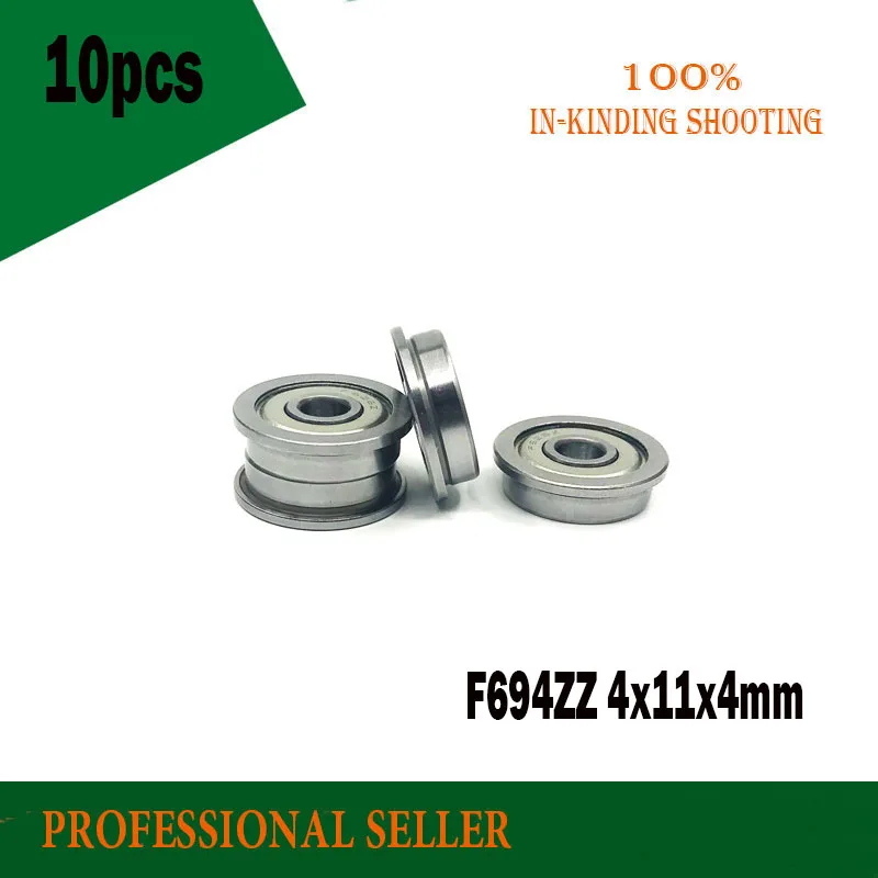 

10Pcs F694ZZ 4x11x4mm ABEC-1 Flange Flanged Deep Groove Ball Bearings f694zz