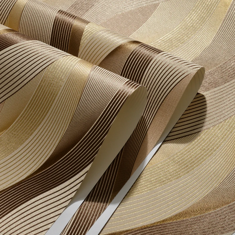 แฟชั่น PVC สีดําสีขาวเงินลายวอลล์เปเปอร์ 3D ห้องนั่งเล่นที่ทันสมัยกันน้ําไวนิล Textured Stripe Wall กระดาษ papier peint 1