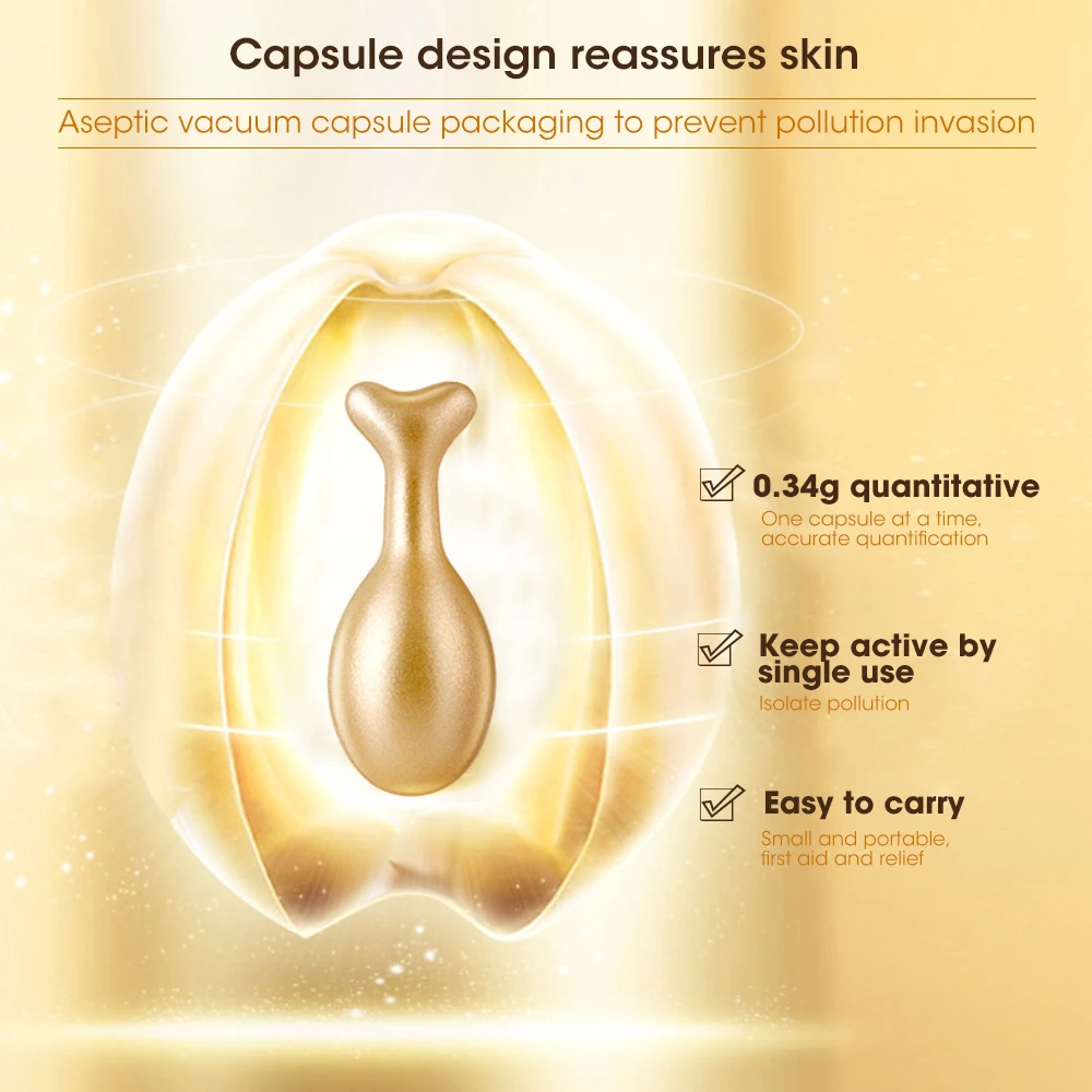 30/60PCS Fullerene Placenta Capsule Essence Moisturizing Brightening Firming Skin Repair Essence Hyaluronic Acid Facial Serum 5