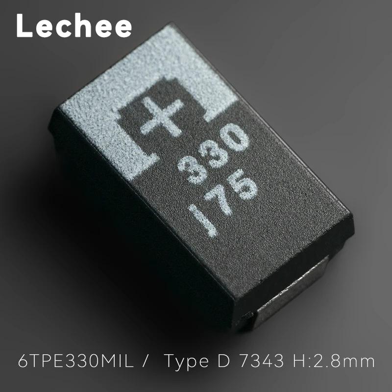 10pcs/set New 6.3V 330uF 7343 6TPE330MAP 6TPE330MIL 18mR 25mR Type D SMD Polymer Solid Tantalum Capacitors POSCAP Low ESR