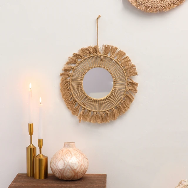 Handwoven Round Wall Mirror 6