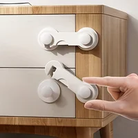 สายรัดนิรภัยสำหรับเด็ก 10 ชิ้น ตัวล็อคความปลอดภัยสำหรับเด็ก ล็อคตู้ลิ้นชัก ตัวล็อคตู้แบบกาว ตัวล็อคประตูลิ้นชัก 2