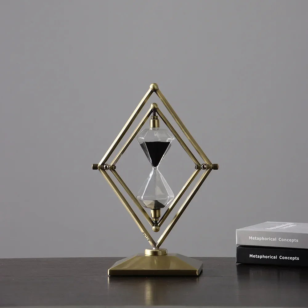 15/30 Minute New Creative Metal Hourglass Sand Timer European Retro Office Bookshelf Study Accessories Decorative Sand Timer