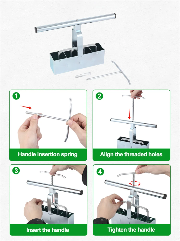 Handheld Seedling Soil Block Maker 4 Cells Soil Blocking Tool Used for Seedling Nursery Tool Greenhouse Garden Supplies