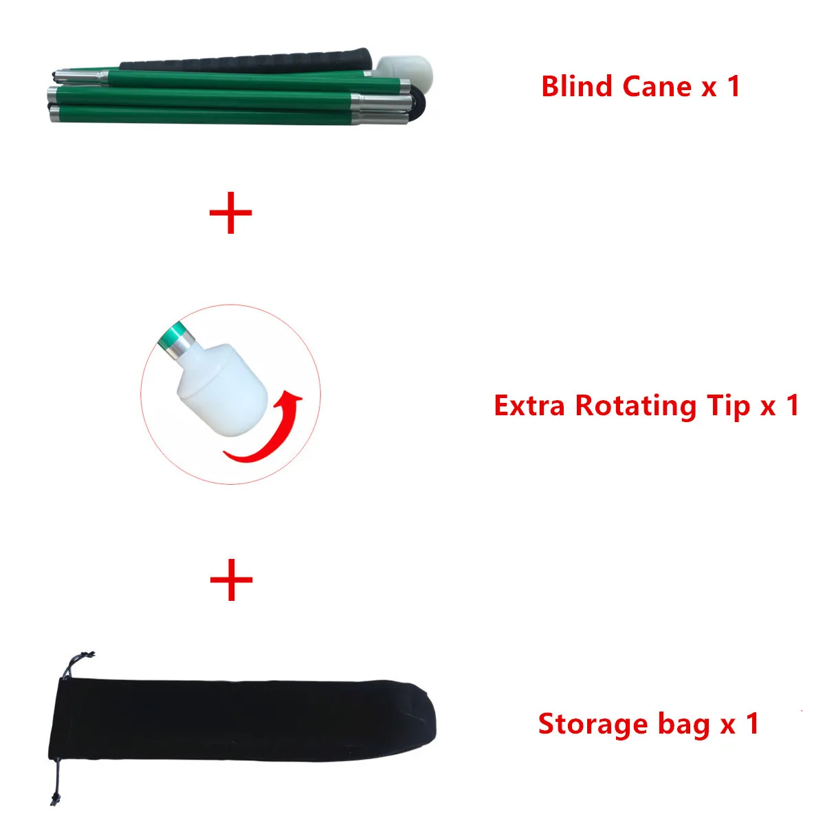Aluminum Mobility Folding Cane 120cm-155cm for the Blind (Folds Down 6 Sections) walking stick