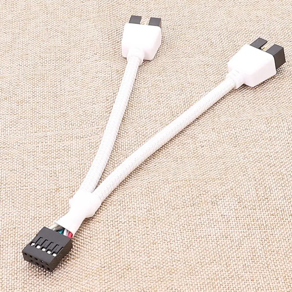 Alaplap USB kiterjesztése Vezeték 9 hajcsat 1 Nőnemű hogy 2 Apaállat Y splitter Hang Merevlemez kiterjesztése Vezeték asztali 9 hajcsat USB2.0 huby csatlakozó