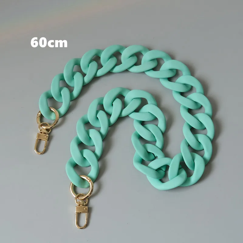 Neue Mode Frau Handtasche Zubehör Kette Matte Candy Lila Blau Harz Kette Matt Strap Frauen Kupplung Schulter Geldbörse Kette – Detail 18