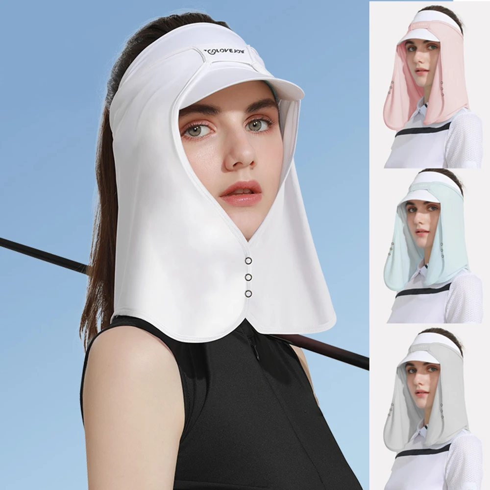 

Quick Dry Removable Sun Hat UV Protection Baseball Caps Hollow Top Face Neck Cover Veil Caps Outdoor Fishing Cycling Visor Hats