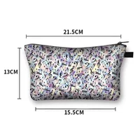Musical Instrument Print Cosmetic Case Guitar Violin/Violoncello Makeup Storage Pouch Music Notes Beauty Bag Wash Napkin Bag 2
