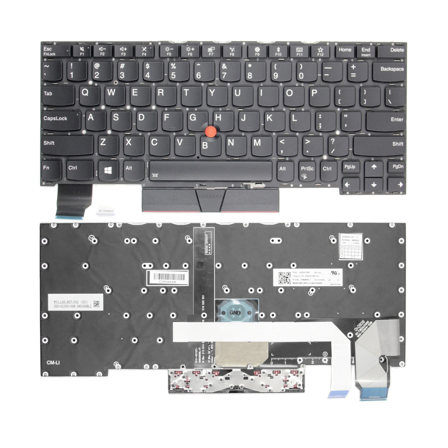 Teclado Retroiluminado para Laptop para Lenovo Thinkpad Yoga X390 X395 Francês Francês Sn20s13551 Sn8380bl1 100 Novo Original