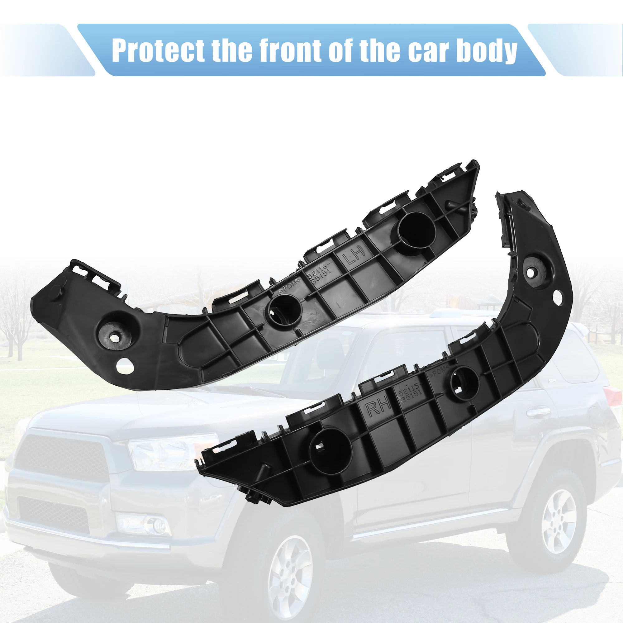 トヨタ4ランナー5211535153-5211635152用の左および右側バンパー,1ペア  