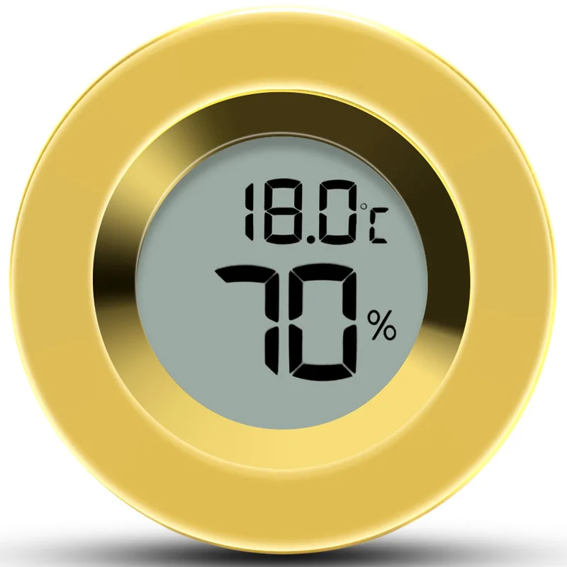 Mini Insert Digital Cigar Hygrometer Thermometer Humidor Portable Accessories for Cigars Hygrometer Round Tobacco Gadget 5