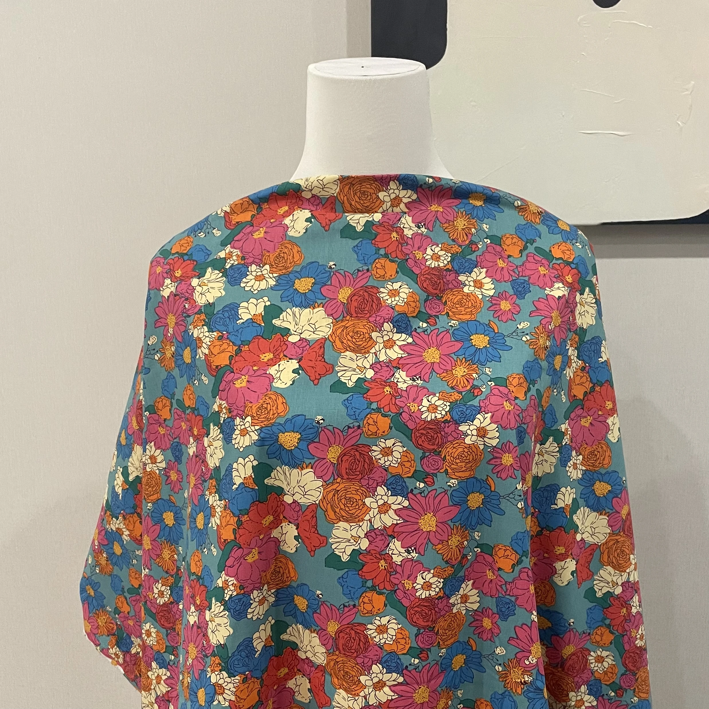 Abstract Retro Flower Cotton Poplin 40S Tissun Liberty Fabric Kids Baby Sewing Cloth Dresses Skirt DIY Handmade Patchwork cotton fabric,cotton poplin fabric