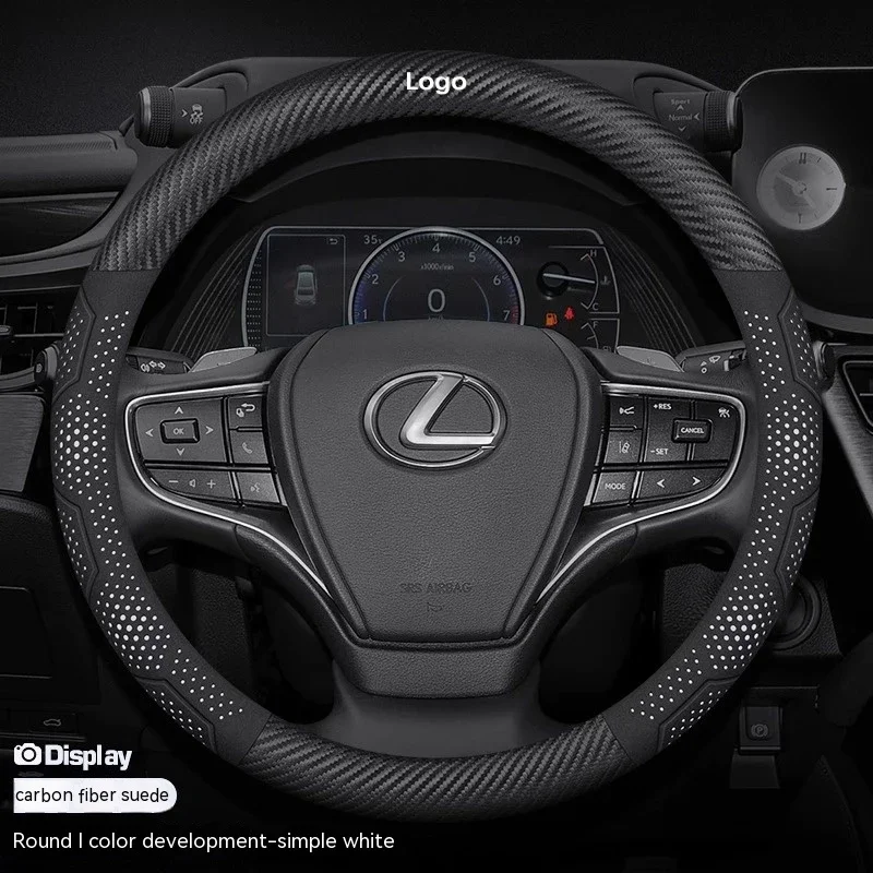 Funda Para Volante De Automóvil Para Lexus UX Series 2019-2023, Suave, Cálida, Antideslizante, Decoración Elástica Para Volante, Protector De Invierno, Negro-O