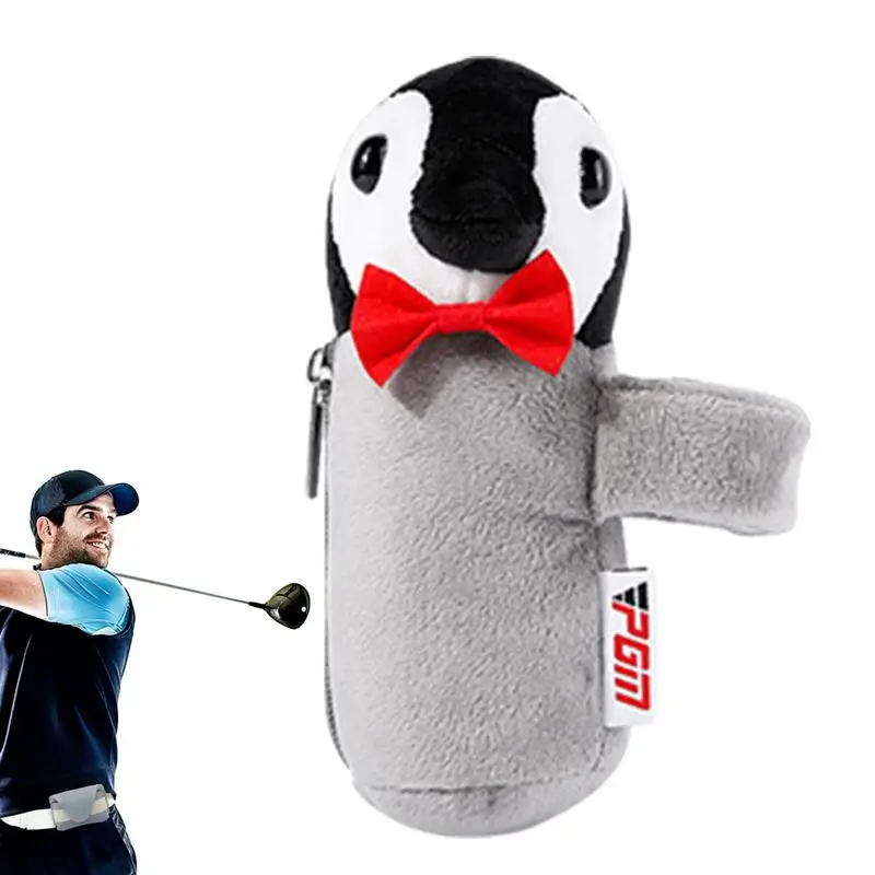 

Golf Accessory Pouch Penguin Shape Zippered Valuables Bag Golf Mini Pouch Organizer Valuables Holder Durable Golf Pocket Cute