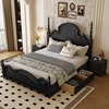 Backrest Designer Italian Bed Storage Set Luxury Modern King Size Double Beds Bedroom Adults Wooden Cama Bedroom Furniture 2