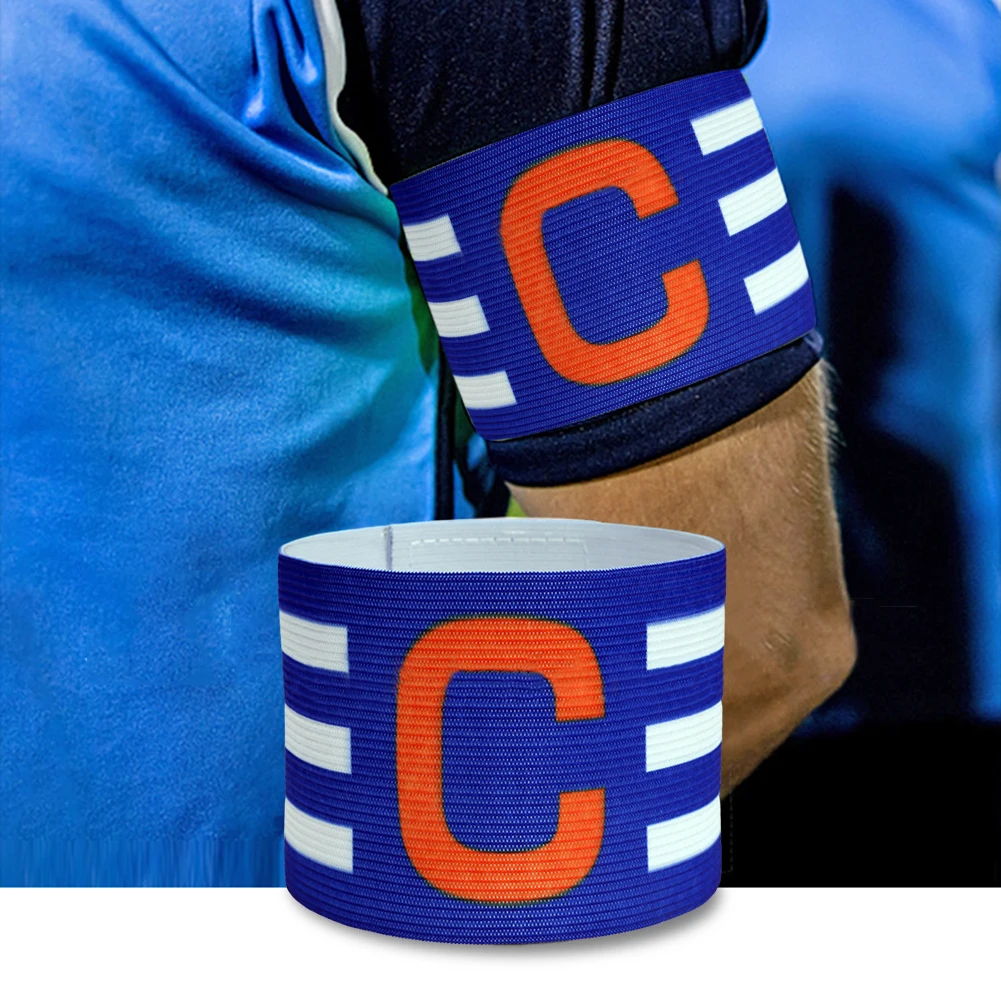 Soccer Player Captain Group Armband Adjustable Brazalete Capitan Band Breathable Stripe Arm Band Clear Icon for Football Captain