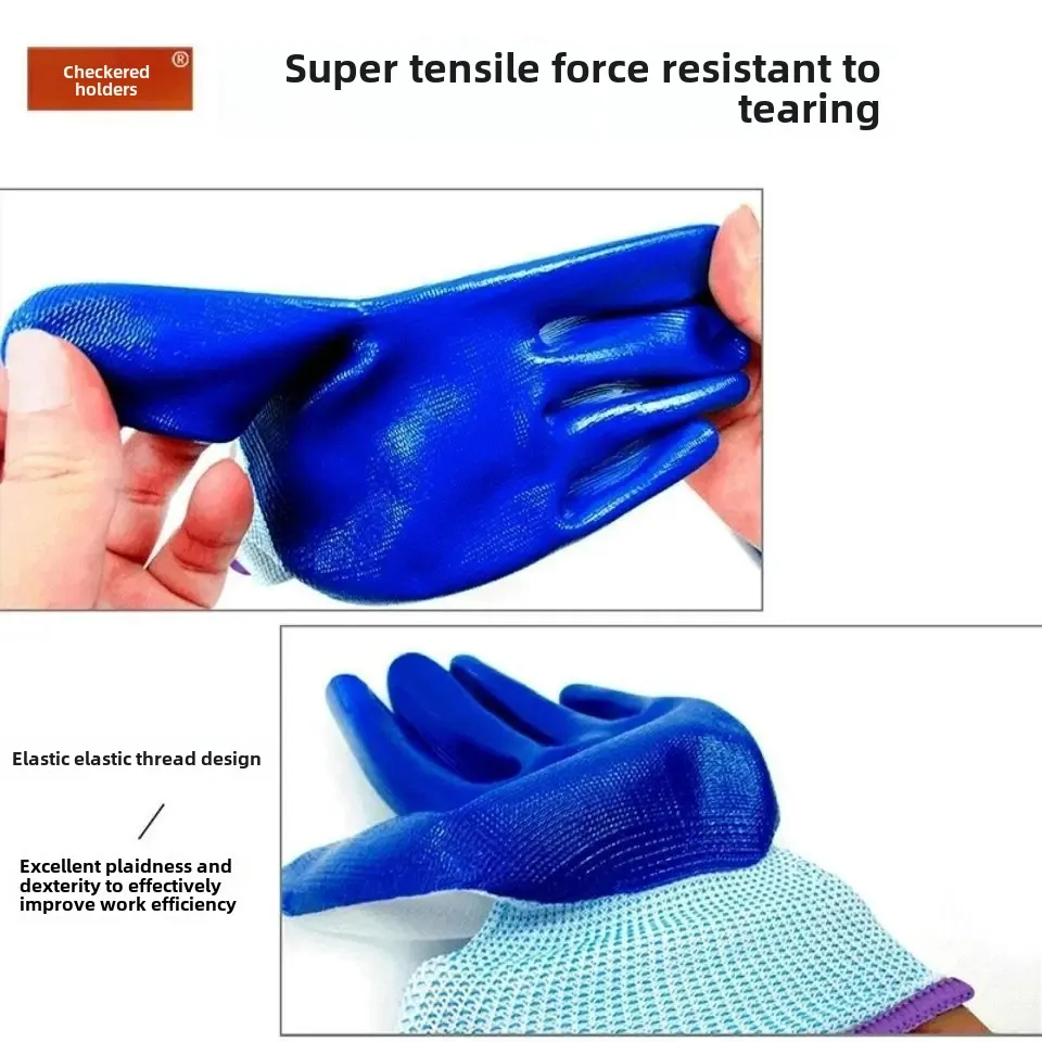 Authentic 60 Pairs Packaged Plastic Gloves For Men And Women Work Wear Resistant To Wear And Slip With Rubber Band