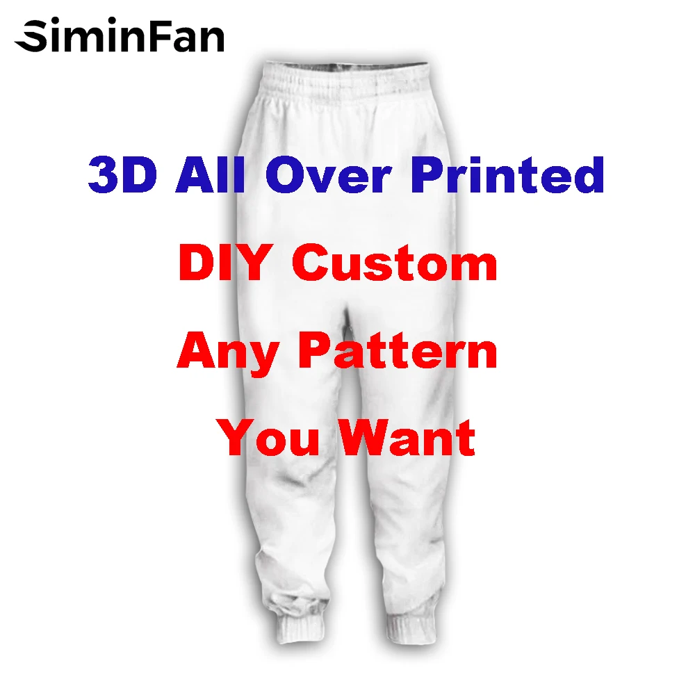 DIY Custom Design Your Pattern 3D All Over Printed Men Trousers Women Harajuku Sweatpants Hip Hop Casual Male Pants Punk Style