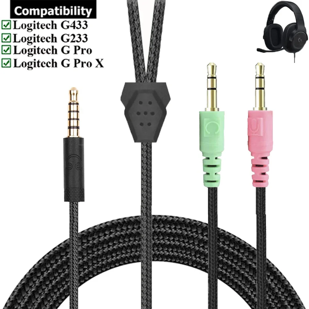 Cavo Di Prolunga Per Cavo Di Ricambio Intrecciato Ofc Per Logitech G433 G233 G Pro X Cuffie Da Gioco Cuffie Da Gioco