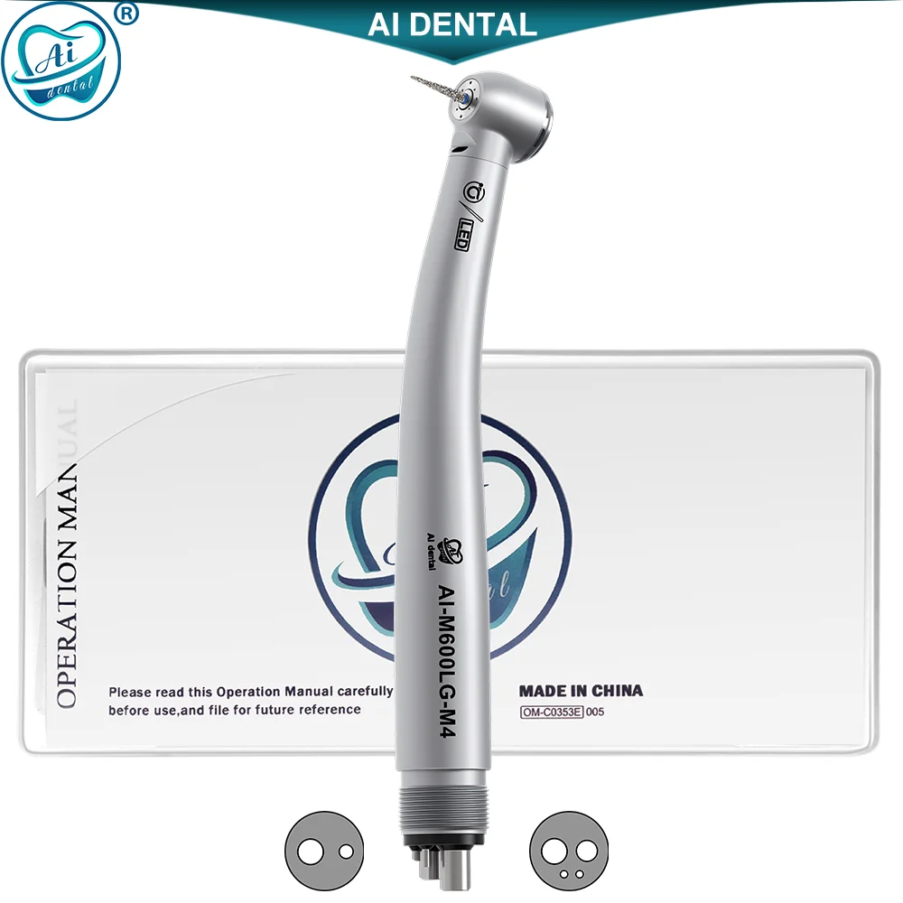 AI-M600LG Standard Head 16W Power Selft-generator LED Dental High Speed Air Turbine Handpiece Dentistry Products 2/4 Hole