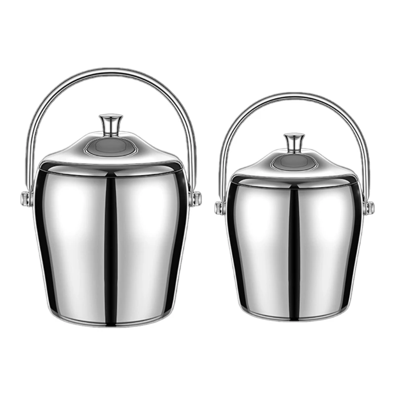 

R2LD Ice Bucket Party Chilleres with Handle Cooleres Ice Bucket Bar Accessaries StainIess Steel Material for Bar Partys