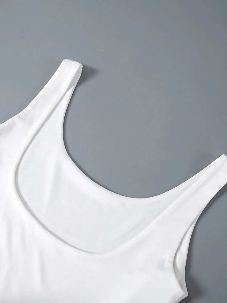 Ruffle Trim Women Tops Solid Concise All-matched Summer U-neck Backless Slim Crop Tanks Female Romantic Trend Streetwear