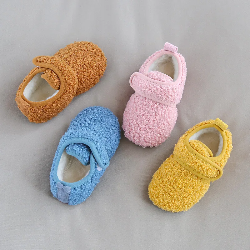 

Children's Cotton Slippers Boys' Winter Babies' Indoor Anti-skid Plush Home Insulation Cotton Shoes First Walkers