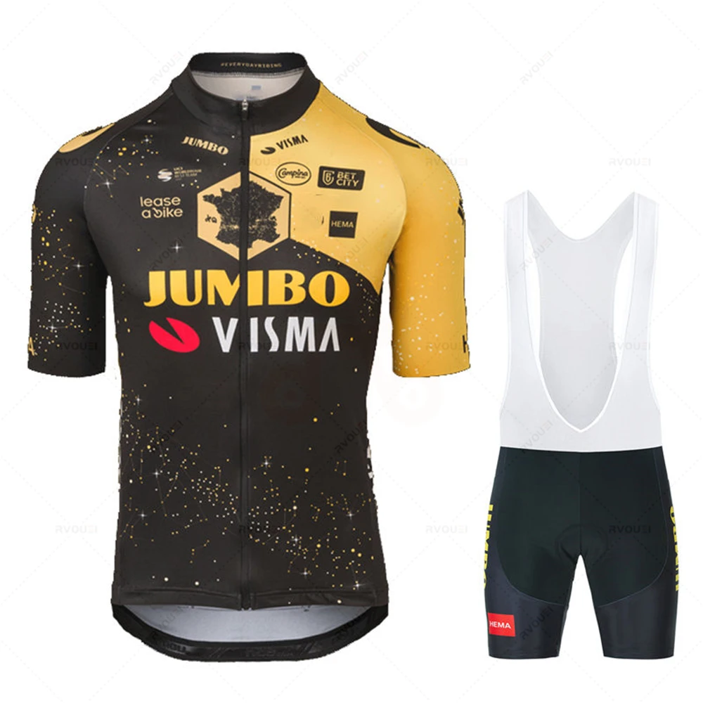 Jumbo Visma Maillot De Cyclisme Pour Hommes, Ensemble Professionnel De Vélo De Route, Avec