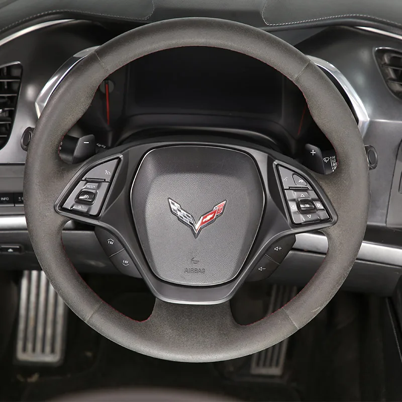 Chevy Corvette C7 Speaker Trim - Soft Carbon Fiber Door Horn Frame 2014-2019 | Black & Red Options