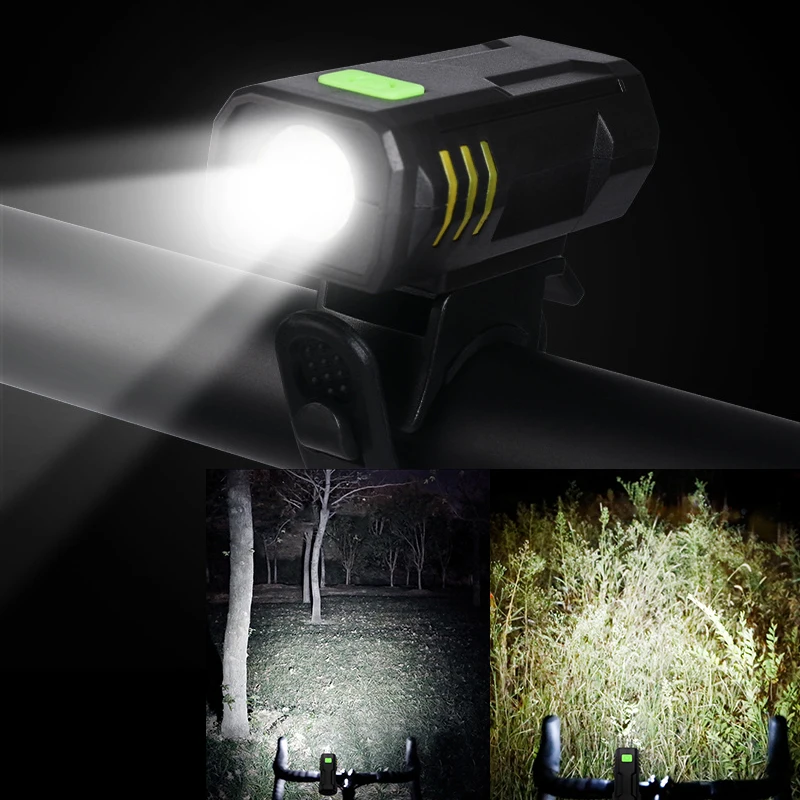 Bicycle Bike USB Rechargeable LED High Brightness Multi-Function Road MTB Cycling Safety Front Lights Outdoors Flashlight