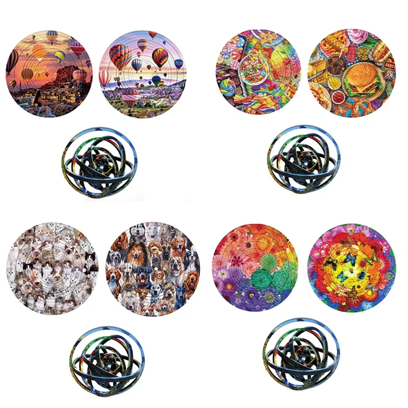 

360 Degree Dimensional Rotation Double-Sided Circular Puzzle Toy Rotating Puzzle For Children's Christmas Gifts