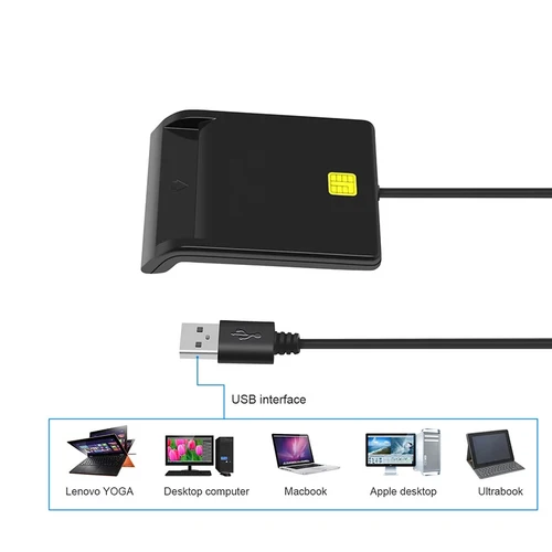 X01 USB 스마트 카드 리더 은행 카드 IC/ID EMV 카드 리더 Windows 7 8 10 Linux OS USB-CCID ISO 7816 4