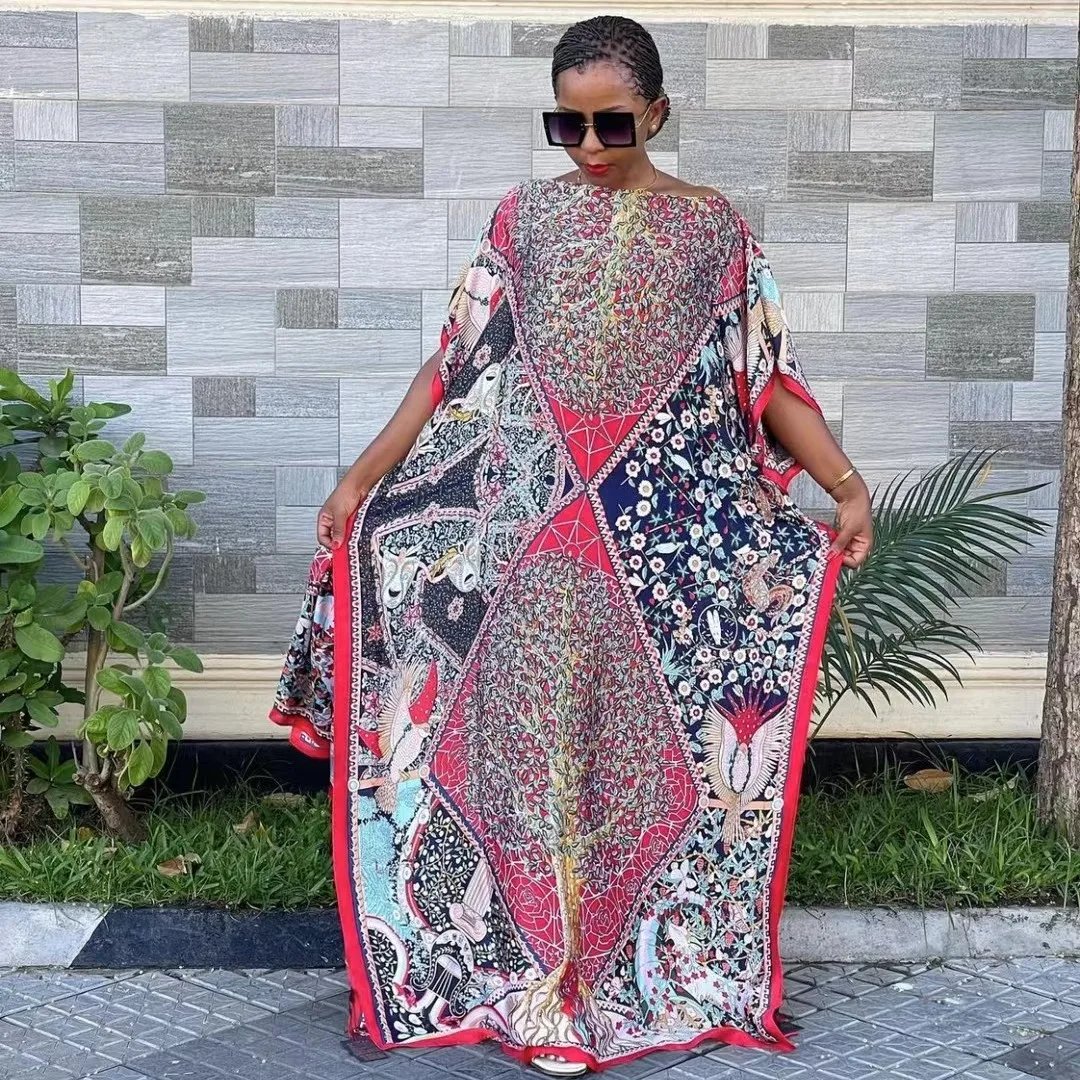 2023 móda plavky cover-up kaftan bohémský boho maxi šaty bavlna léto vestidos mujer verano kimono mujer