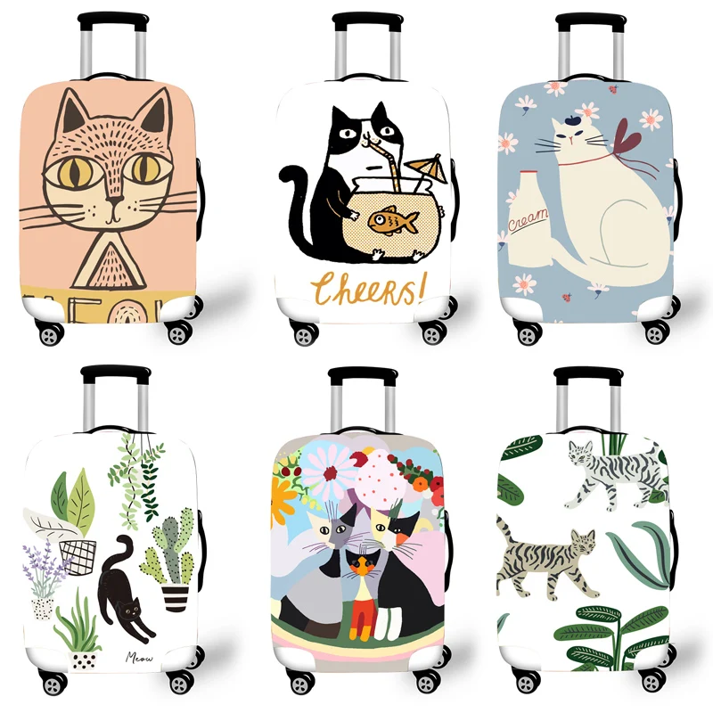 

HOMDOW Elastic Luggage Protective Cover Case For Suitcase Protective Cover Trolley Case Cover 3D Travel Accessories Cat Pattern