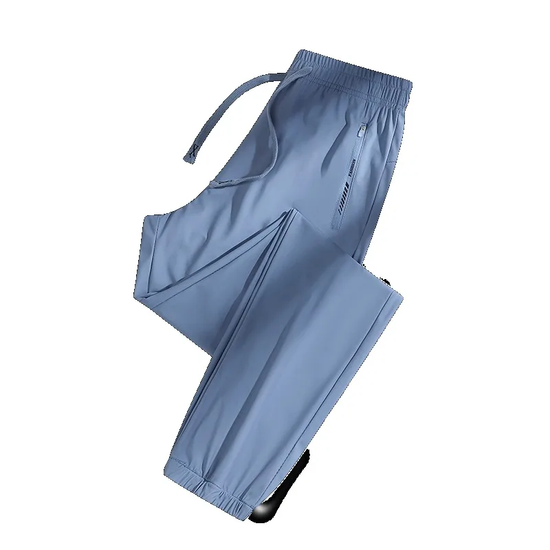 2024 Summer New Unisex Ice Silk Elastic Couple Sports Pants 10 Color Casual Versatile UV Resistant Lightweight Wide Leg Pants